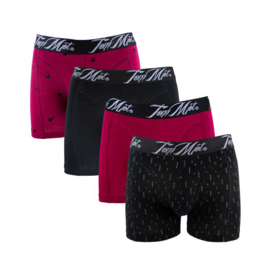 Boxers Tom Mo Black & Wine Premium 4 Pack